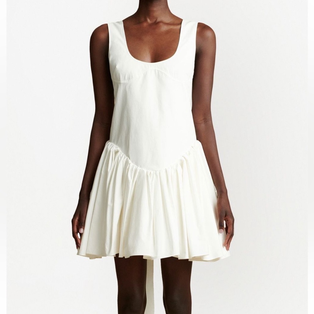 Khaite Esme scoop neck dress size Small (white cotton minidress)